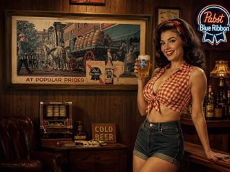 1960s PBR Beer Sign, bar / mancave