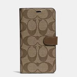 IPHONE XR FOLIO IN SIGNATURE CANVAS (COACH F68425)