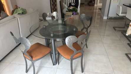 Glass Dining Table With 4 Chairs