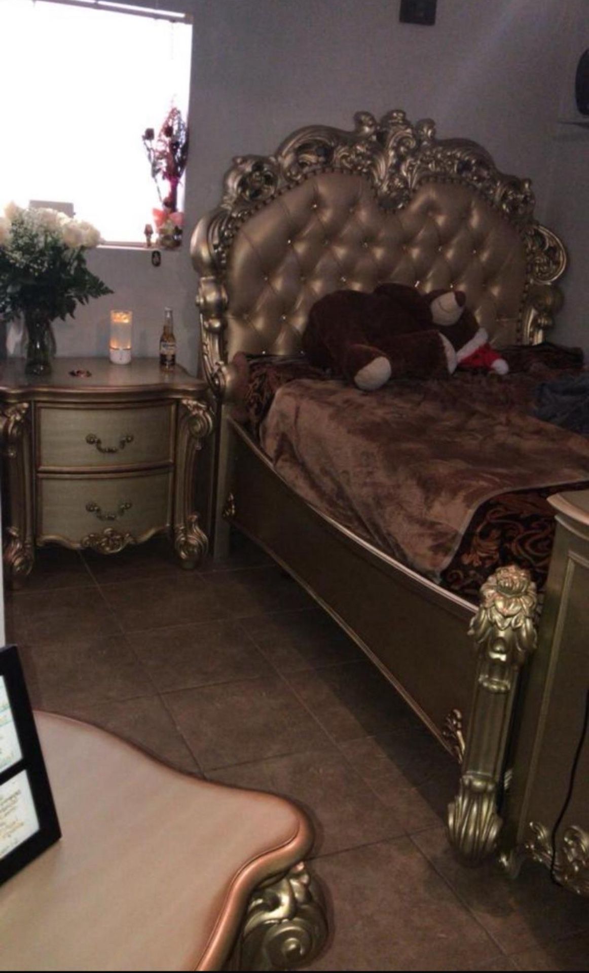 Gold Queen size bedroom set