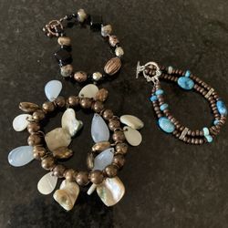 Summer Sea Shell And Stones Stretch Bracelets 3