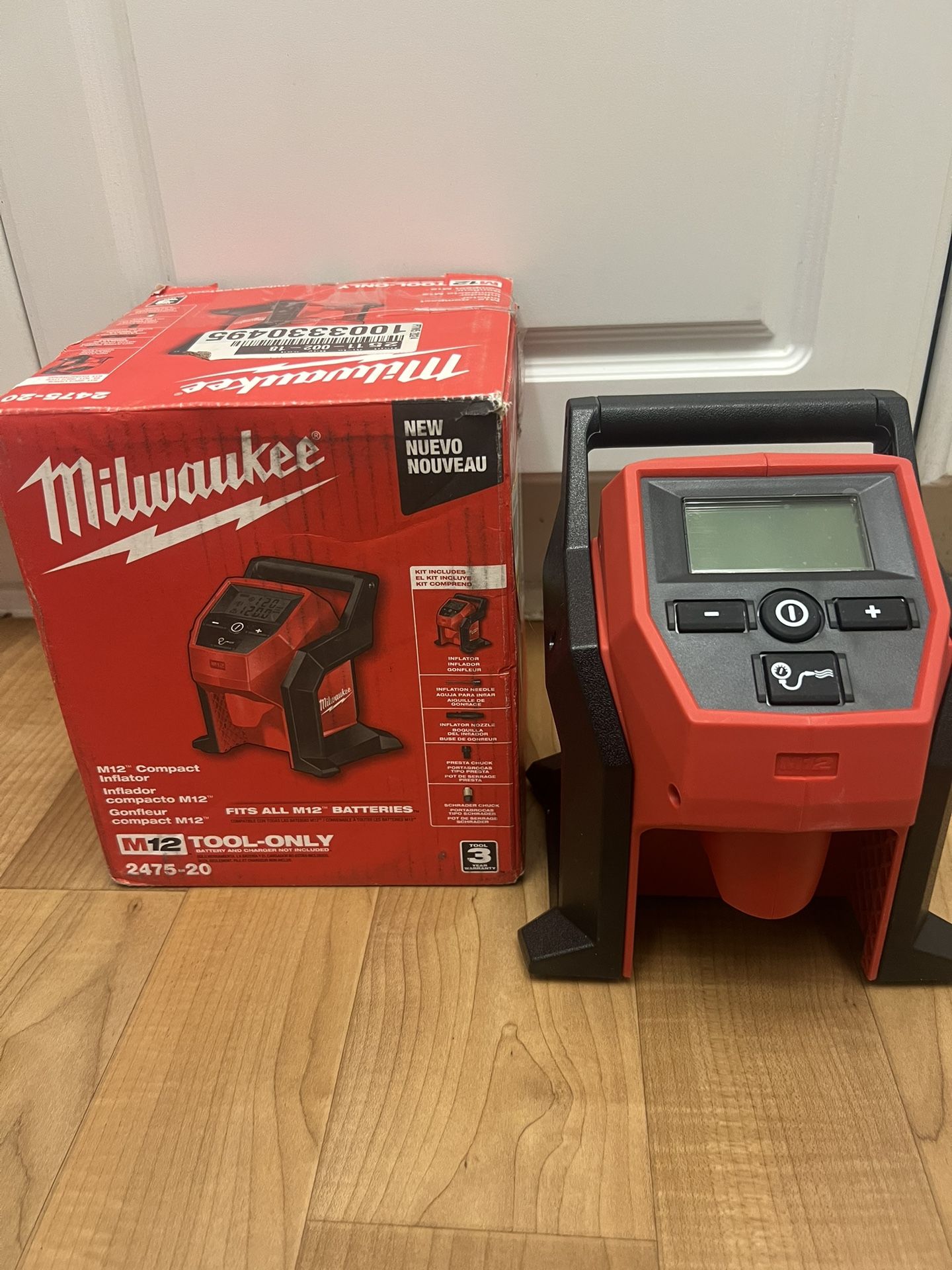 Milwaukee M12 12-Volt Lithium-lon Cordless Electric Portable Inflator (Tool-Only)