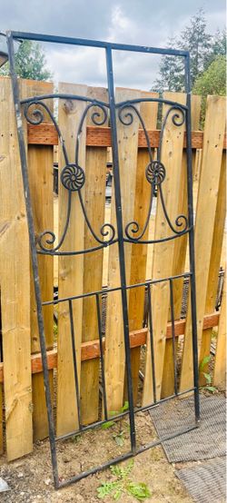 Metal garden trellis.