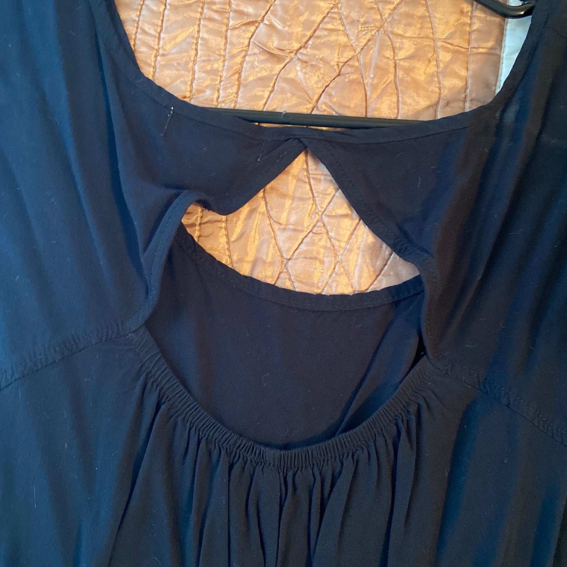 Black Viscose Dress With Pockets