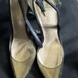 Aldo 8.5 clear and black heals