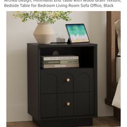 Brand New Needs Assembly Nightstand With Charging