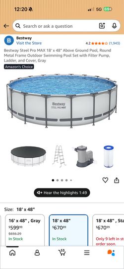 Bestway Steel Pro 18X48 Above Ground Pool