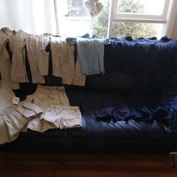 Tan And  Blue School Uniform