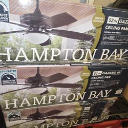 3 / 52" Size Hampton Bay  Ceiling Fans  Asking $99each Or All 3 X $265. Nuevos Indoor/Outdoor 