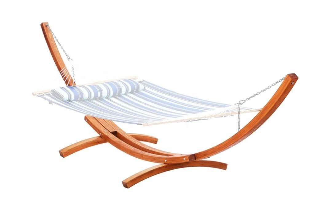 VEVOR Wooden Hammock Stand, 475 lbs Capacity Universal 2 Person Hammock Frame Fits 9-13 ft Hammocks, Larch Wood Arc Adjustable Stand for Hammock with