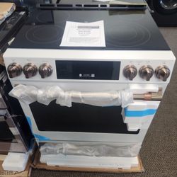 30 in. 5 Burner Element Smart Slide-In Electric Ranae in Stainless Steel with True Convection, Air Fry