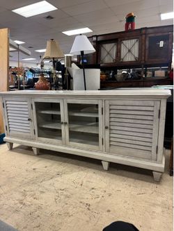 Magnussen Home Newport Alabaster Console Large - Retail: $1595