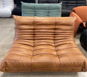 togo style double seat sofa - vintage brown