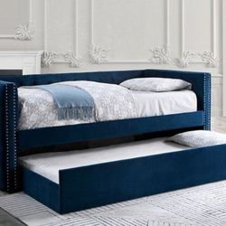 Brand New Navy Blue Twin Size Daybed With Trundle Bed