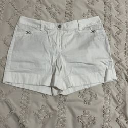 White House Black Market Classic White Bermudas