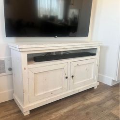 White wood Rustic TV Console 