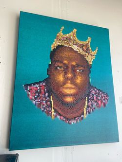 Notorious B.I.G. Pixel Mosaic Canvas Art