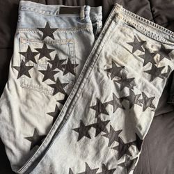 Amiri Chemist Leather Star Jeans