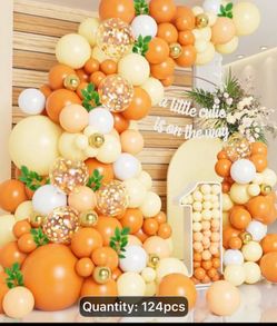 “Little Cutie” baby shower decorations and party favors.  I ordered too much decoration for my daughter’s baby shower.  $ $50 for all of it!