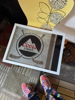 Coors Light Reflective Plaque Golden Knights Colors Hockey 