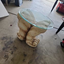 Decorated Glass End Tables 
