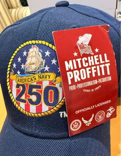 Mitchell and Ness U.S. Navy America’s Navy 250 Blue Baseball Cap Militaria Hat/Cap