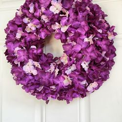 Purple Hydrangea wreath for your wall or door