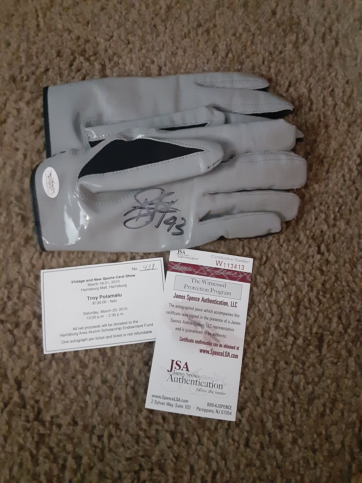 Autographed Troy Palumalo Gloves