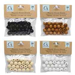 Crafters Square Wood Beads, 24-ct.