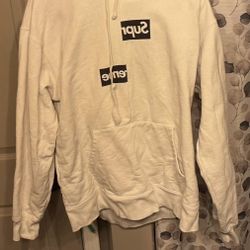 Supreme x Comme des Garçons Shirt Split Box Logo Hooded Sweatshirt 'White'