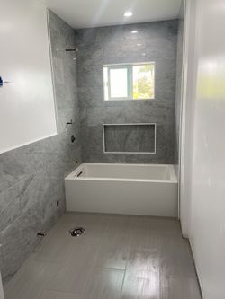 installation of mosaic, ceramic, marble, tile, on bathroom walls and floors, kitchen floors and backsplash,