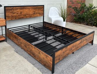 Queen Bedframe with rolling drawers