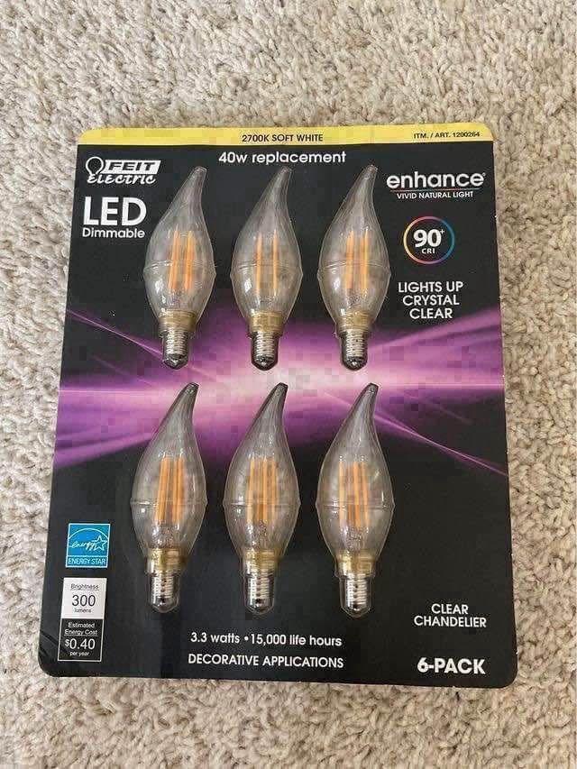 Chandelier light bulbs - $10
