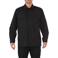 5.11 Tactical Black Shirt Jacket  MED 72002 Button Up Shield TDU L/S Shirt