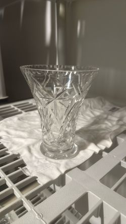 Clear Cut Crystal Glass Vase