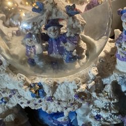 Snowman Scene With Globe 