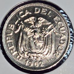 1962 Ecuador 20 Centavo Coin
