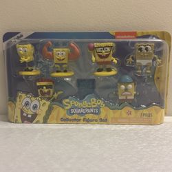 SpongeBob SquarePants Collectible Figure Set 7 Pieces Set Nickelodeon Sponge BoB