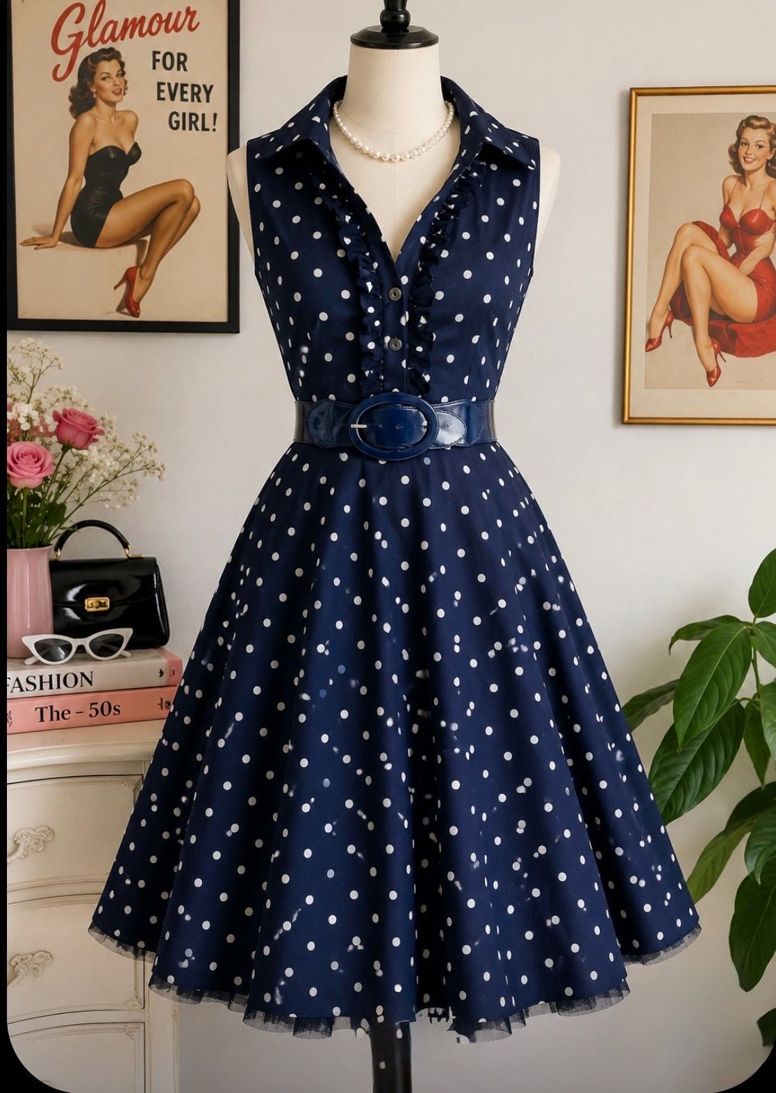 Polka dot retro dress