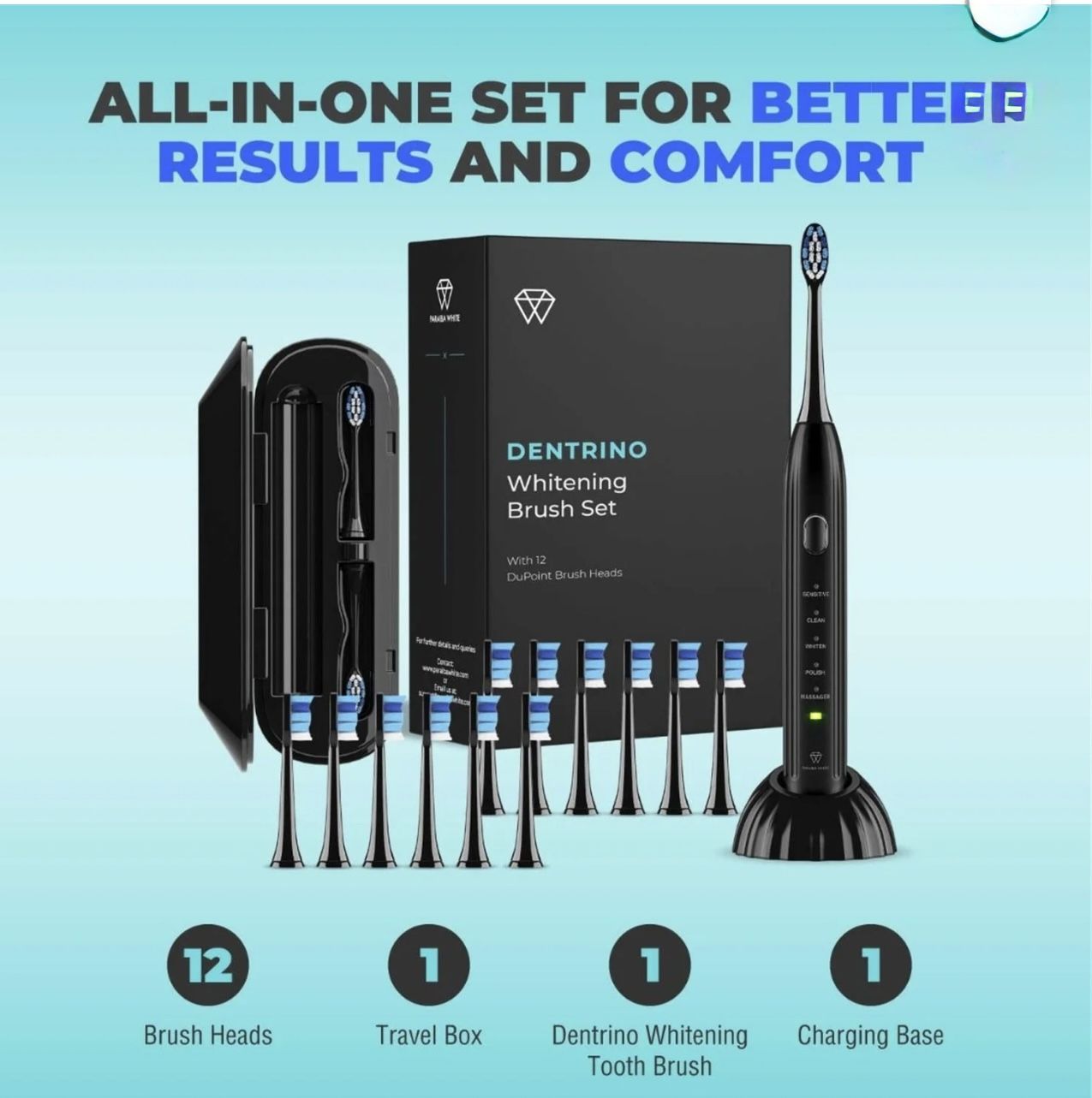 New Electric Tooth Brush Set With 12 Replacement Heads