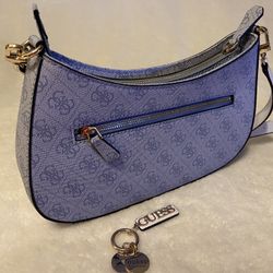 Baby Blue Guess Noel Top Zip Shoulder Bag, Purse