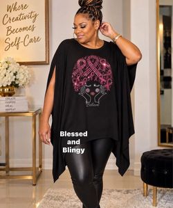 Blingy puncho breast cancer awareness