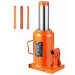 286*Hydraulic Bottle Jack, 50 Ton/110231 lbs Welded Bottle Jack with 11''-17.32'' Lifting Range & 3-Section Long Handle, for Car, Pickup, Truck, RV, A
