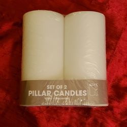 Pair Of 6" Pillar Candles - NEW