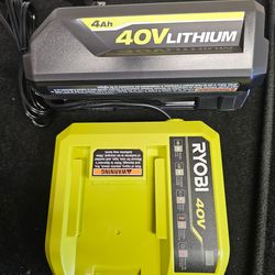 Firm! Brand new Ryobi 40v 4.0 Battery and Fast charger