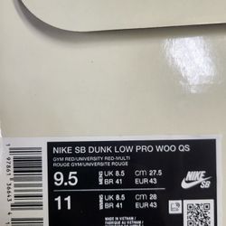 Nike SB Dunk Low X Wizard Of OZ SZ 9.5