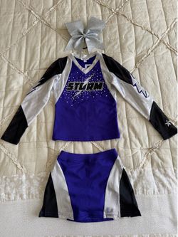 REBEL ATHLETIC STORM Cheerleading Uniform + Bow — Youth XS(YXS)