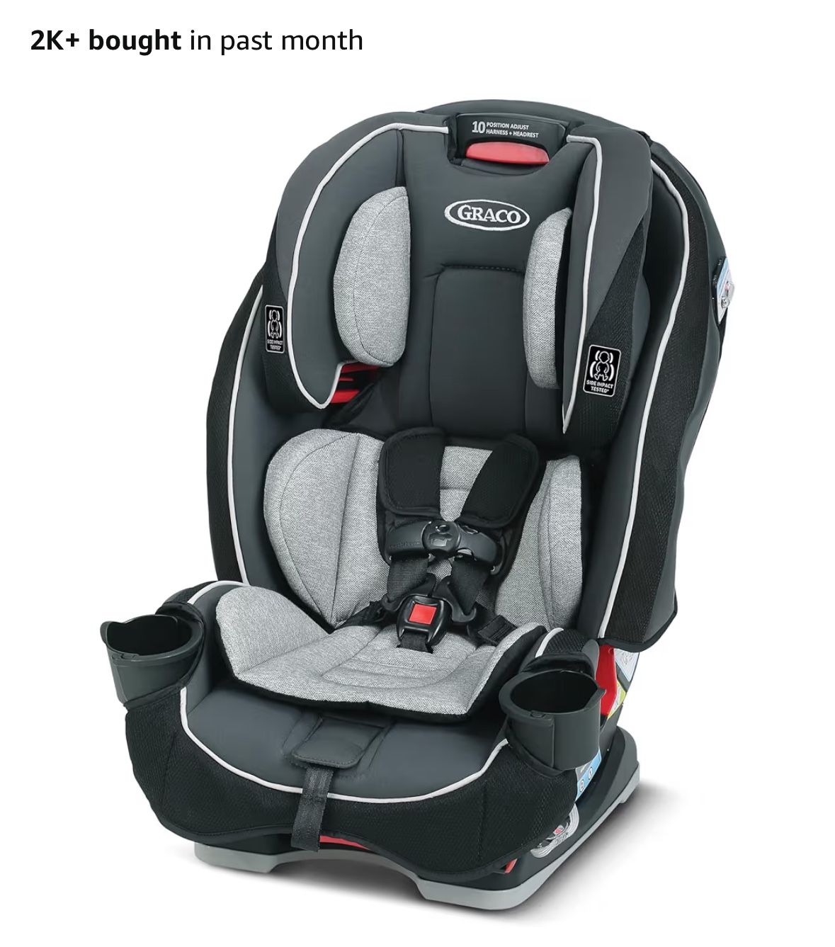 Graco SlimFit 3-in-1 Convertible Car Seat, Ultra-Space-Saving Design, Darcie, Suitable for Rear and Forward-Facing, Highback Booster Seat with 10-Posi