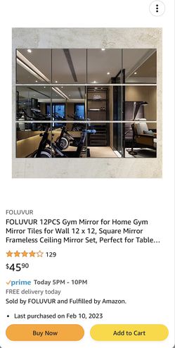  FOLUVUR 12PCS Gym Mirror for Home Gym Mirror Tiles for