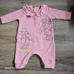 Disney Baby Body Suit Minnie/Mickey Size 0-3 Pink